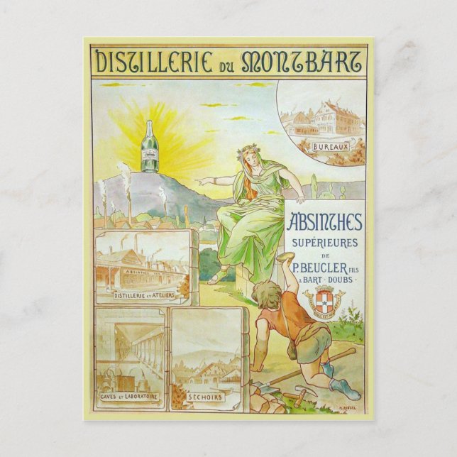 Vintage Absinthes Superieures Postcard (Front)