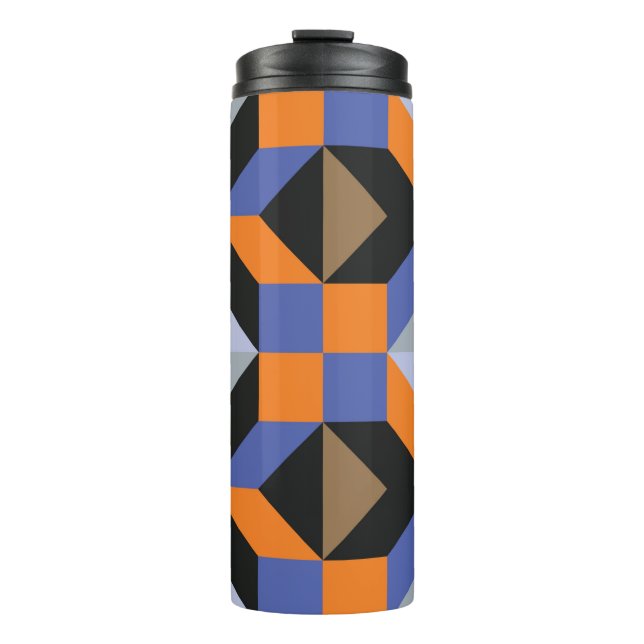 Vintage abstract background thermal tumbler (Front)