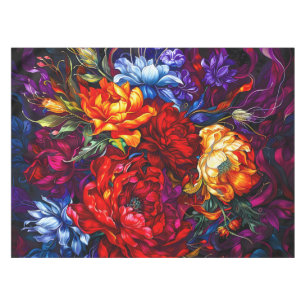 Vintage Abstract Blossom Floral Tablecloth
