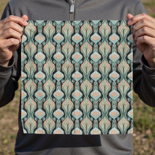 Vintage Abstract Botanical Art Nouveau Pattern Bandana