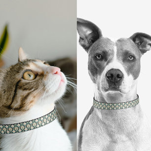 Vintage Abstract Botanical Art Nouveau Pattern Pet Collar
