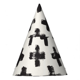 Vintage Abstract Brush Strokes Background Party Hat