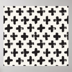 Vintage Abstract Brush Strokes Background Poster