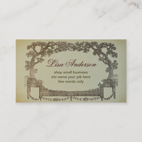 vintage abstract business card with trees