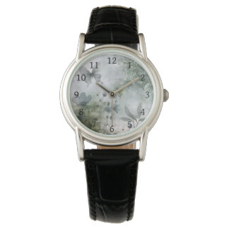 Vintage Abstract Butterflies Flowers Design 401 Watch