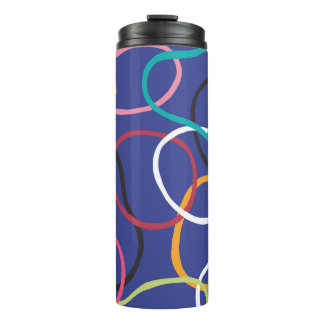 Vintage Abstract Circles Bands Pattern Thermal Tumbler