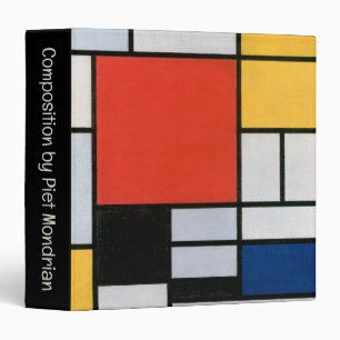 Vintage Abstract Composition by Piet Mondrian 3 Ring Binder