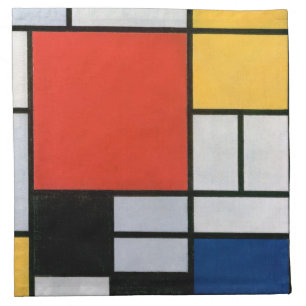 Vintage Abstract Composition by Piet Mondrian Cloth Napkin