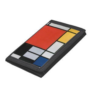 Vintage Abstract Composition by Piet Mondrian Tri-fold Wallet