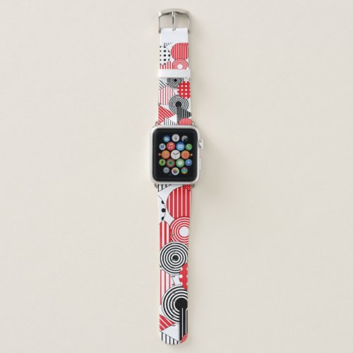 Vintage Abstract Dots  Stripes Apple Watch Band
