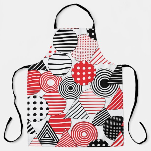 Vintage Abstract Dots  Stripes Apron