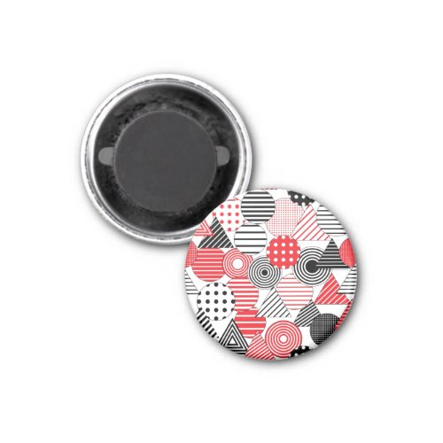Vintage Abstract Dots  Stripes Magnet
