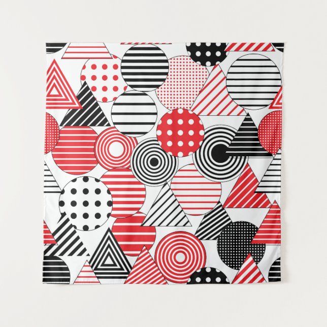 Vintage Abstract: Dots & Stripes Tapestry (Front)