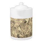 Vintage Abstract Dream –Sepia Fantasy Nature Teapot