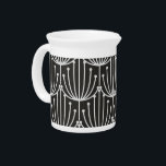 Vintage Abstract Floral in Black and White Pattern Beverage Pitcher<br><div class="desc">Interesting and minimalistic are the words that come to mind as you look upon this classic retro abstract floral pattern in black and white that is oh so art deco and very elegant. This pattern from a bygone era translates perfectly to both fashion and home decor items. The perfect gift...</div>