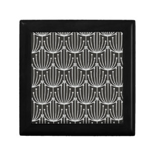 Vintage Abstract Floral in Black and White Pattern Gift Box