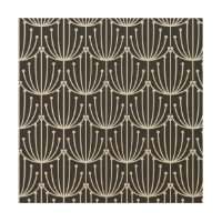 Vintage Abstract Floral in Black and White Pattern