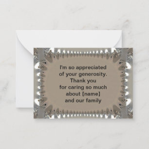 Vintage Abstract Fractal After Funeral Thank You Note Card