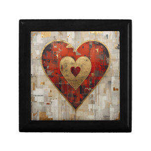 Vintage Abstract Hearts - Jewelry Keepsake Box