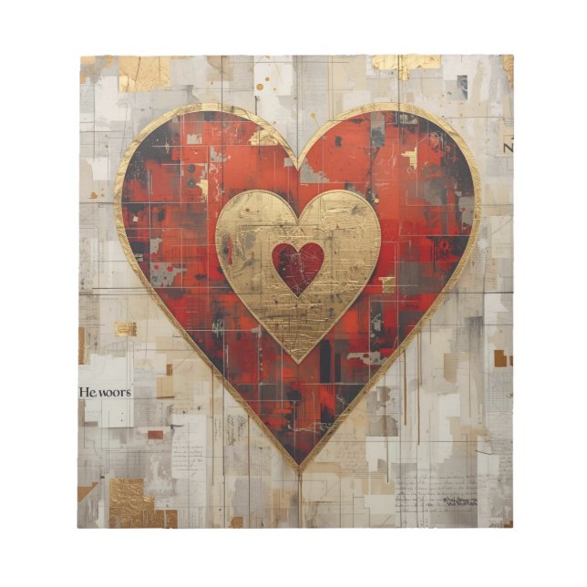 Vintage Abstract Hearts - Note Pad (Front)