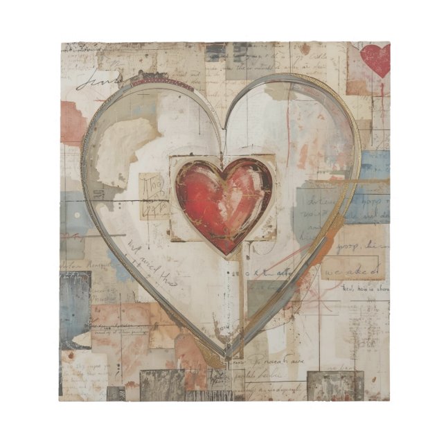 Vintage Abstract Hearts - Note Pad (Front)