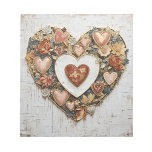 Vintage Abstract Hearts - Note Pad