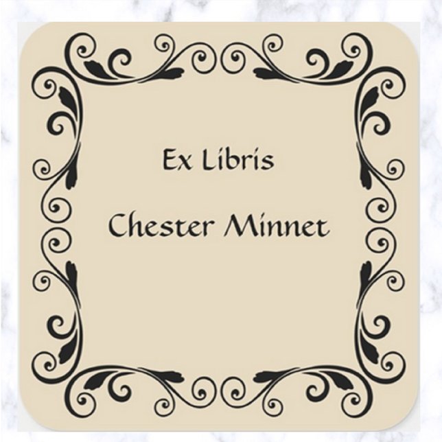 Vintage Abstract Leaves and Swirls Bookplate (Creator Uploaded)