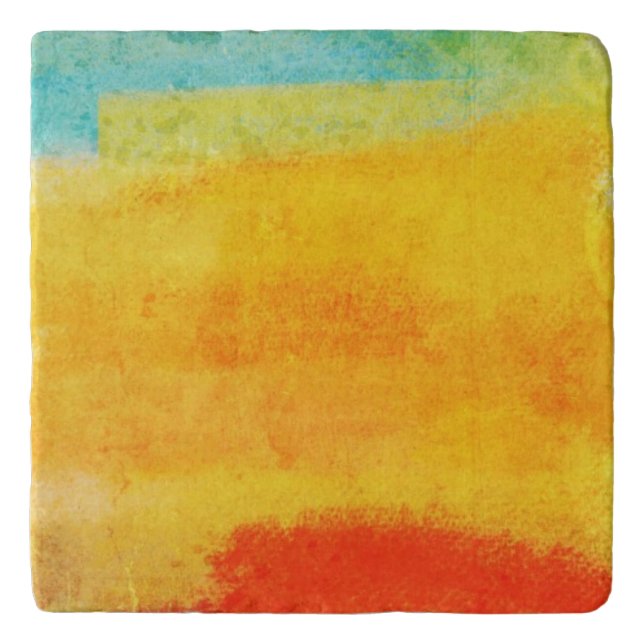 Vintage Abstract Painting Trivet (Front)