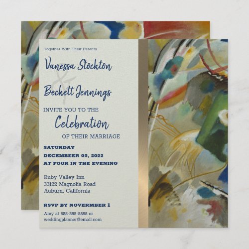 Vintage Abstract Painting Wedding Invitation