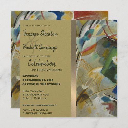 Vintage Abstract Painting Wedding Invitation
