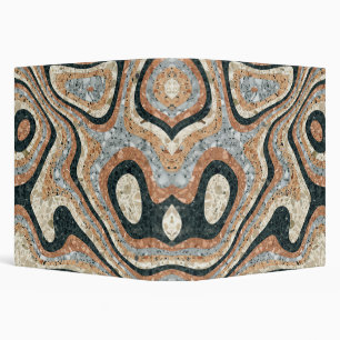 Vintage Abstract Quartz Stone Natural 3 Ring Binder