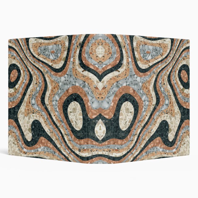 Vintage Abstract Quartz Stone Natural 3 Ring Binder (Background)