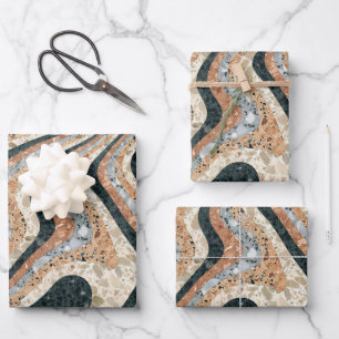 Vintage Abstract Quartz Stone Natural Wrapping Paper Sheets