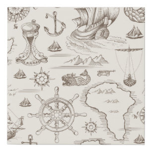 Vintage abstract seamless pattern on the theme of faux canvas print