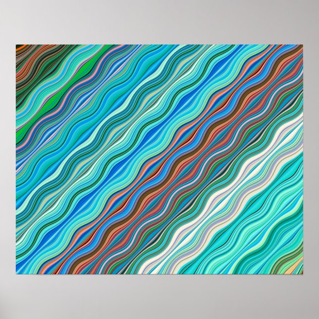 Vintage Abstract Waves Pattern | Poster (Front)