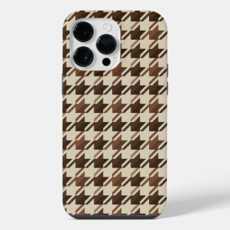 Vintage Academia Brown Houndstooth iPhone 14 Pro Max Case