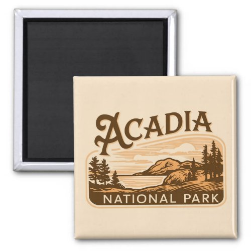 Vintage Acadia National Park Bar Harbor  Magnet