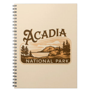 Vintage Acadia National Park Bar Harbor Notebook