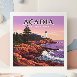 Vintage Acadia National Park Ceramic Tile