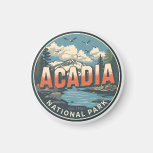 Vintage Acadia National park outdoor nature gifts Magnet