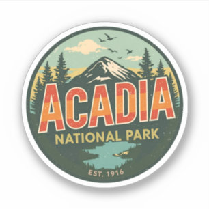 Vintage Acadia National park outdoor nature gifts Sticker