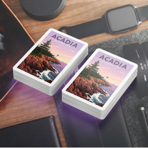 Vintage Acadia National Park Poker Cards