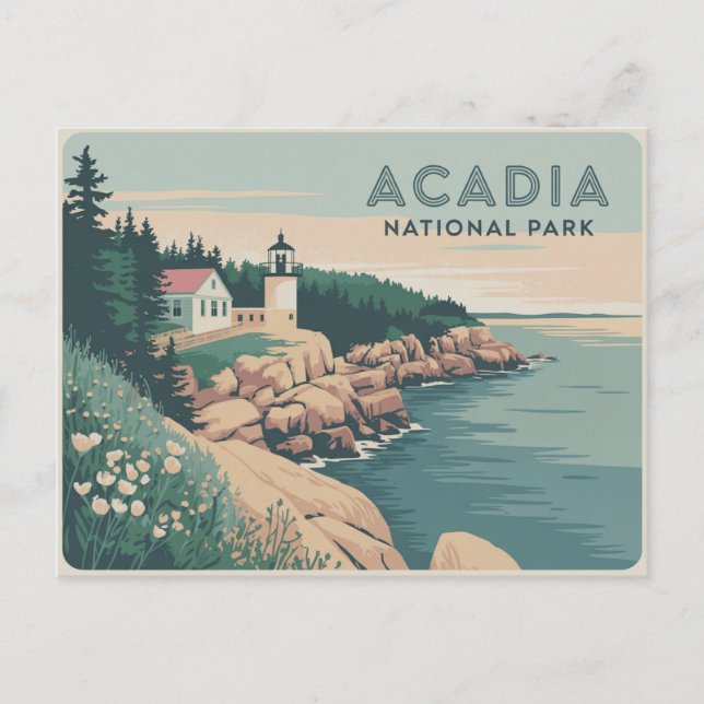 Vintage Acadia National Park  Postcard Vintage (Front)