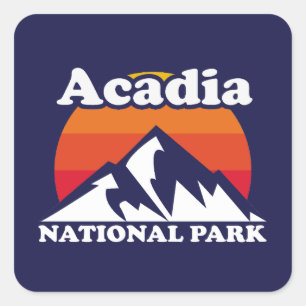 Vintage Acadia National Park Square Sticker