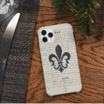 Vintage Accents French Ephemera Fleur De Lis iPhone 13 Case