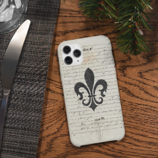Vintage Accents French Ephemera Fleur De Lis iPhone 13 Case