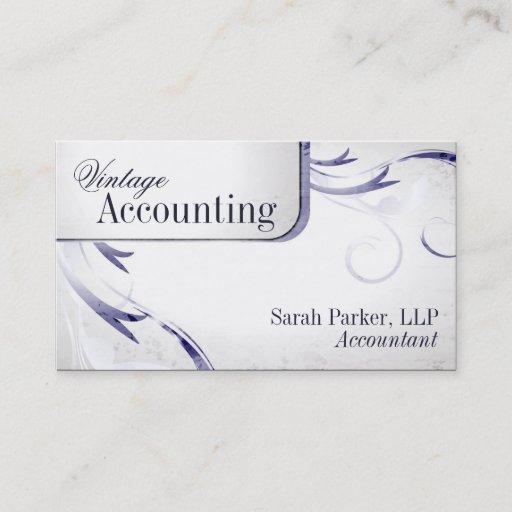Customizable Vintage Accounting Bookkeeping Swirl Business Card