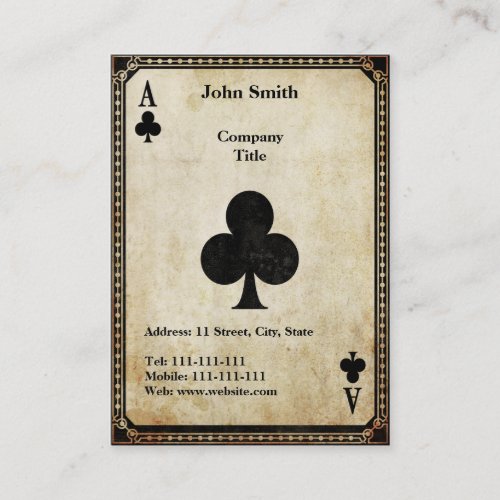 Vintage Ace of Clubs Business Card