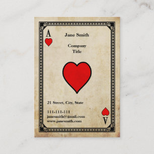 Vintage Ace of Hearts Business Card
