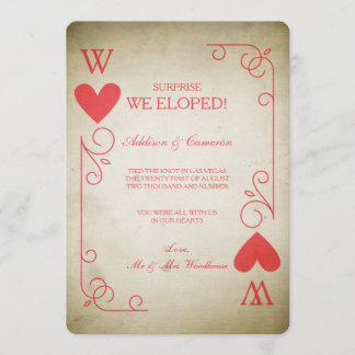 Vintage Ace of Hearts Elopement Announcement
